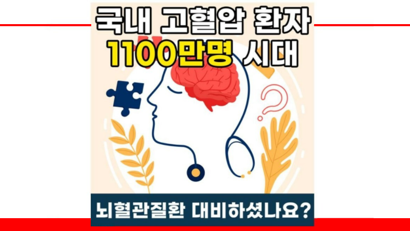 고혈압 환자 1100만명 시대, 뇌혈관질환 대비하셨나요?