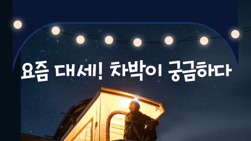 요즘 대세!! 차박이 궁금하다